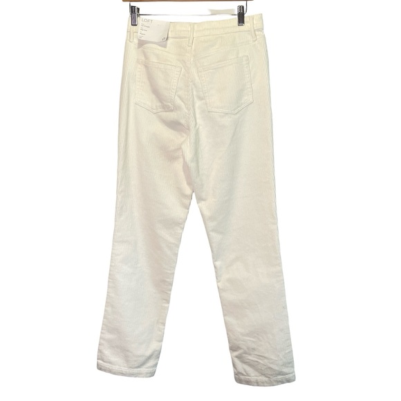 LOFT Tall Straight Corduroy Pants in Whisper White Size 27 NWT - Picture 3 of 6